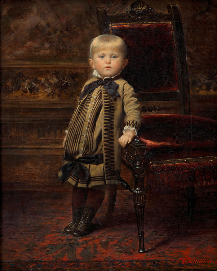恩斯特·克里姆特(Ernst Klimt)作品-一个男孩的肖像(1885)