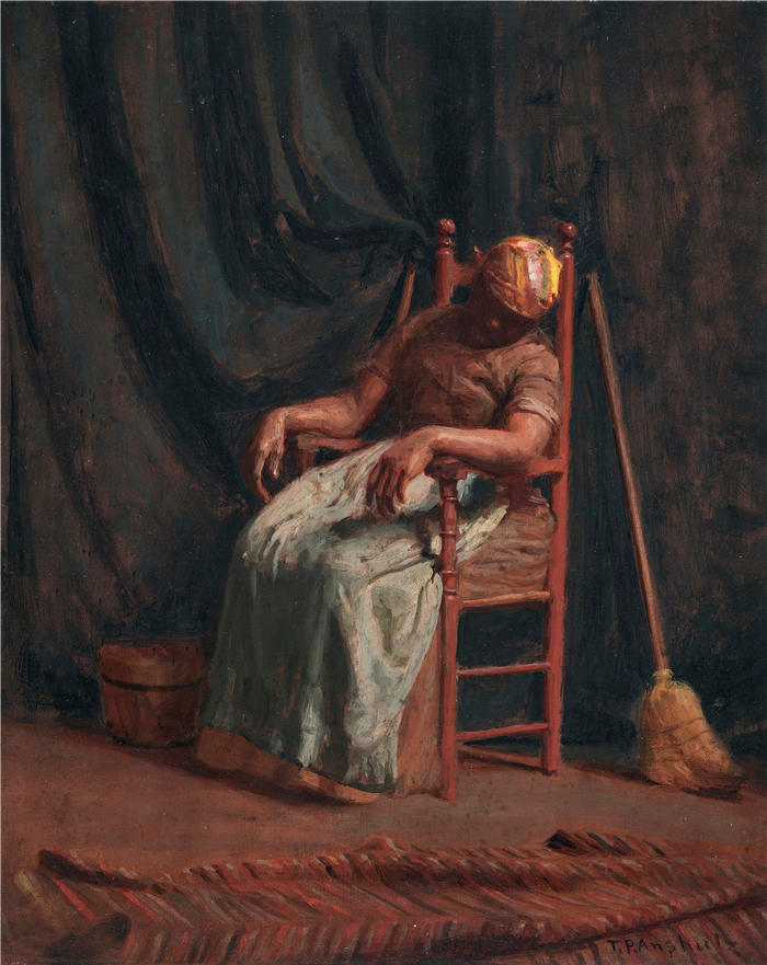 托马斯·安舒茨 (Thomas Anshutz，美国画家)作品--汉娜阿姨（约 1880 年）