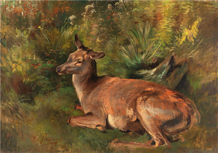 弗朗茨·泽弗·冯·帕辛格（ Franz Xaver von Pausinger）作品-休息的小鹿