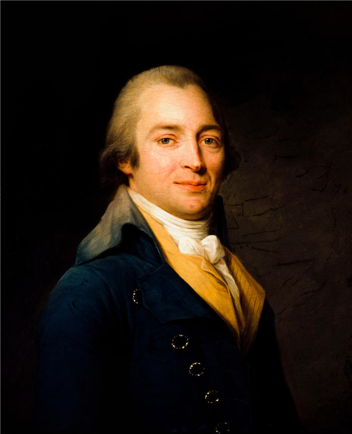 安托万·韦斯蒂尔（Antoine Vestier）作品-约翰·摩尔 (1729-1802)，小说家和医生的肖像。(1795)