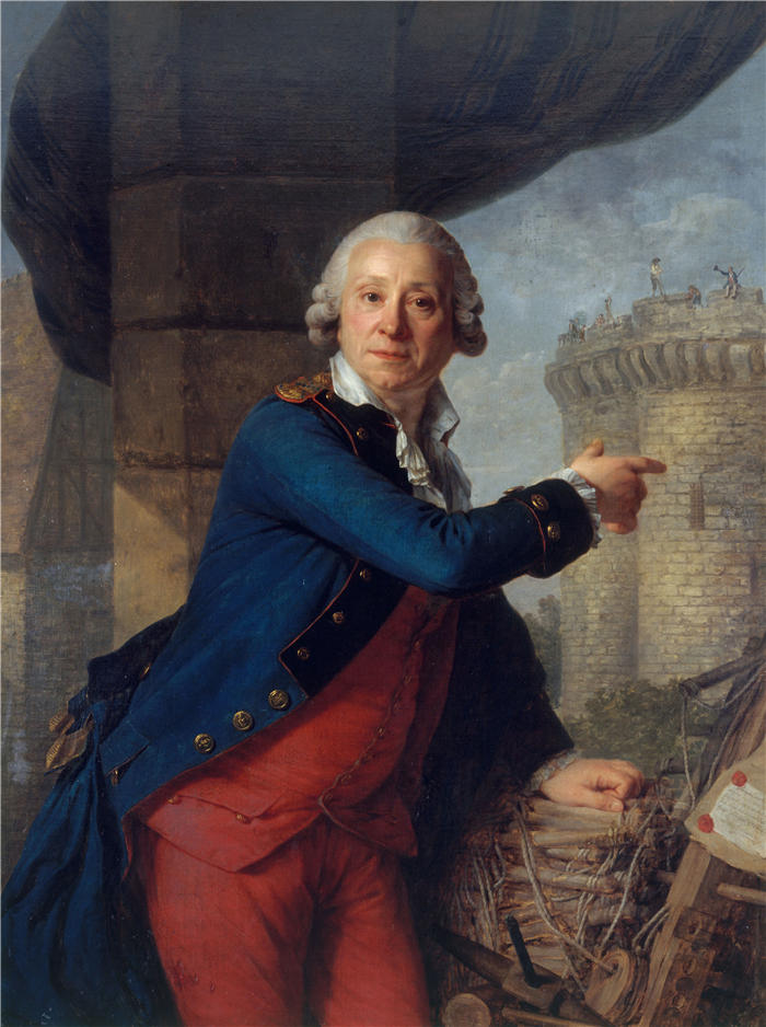安托万·韦斯蒂尔（Antoine Vestier，法国，1740-1824 年）作品-Jean-Henri Masers，Chevalier de Latude (1725-1805)，展示巴士底狱 