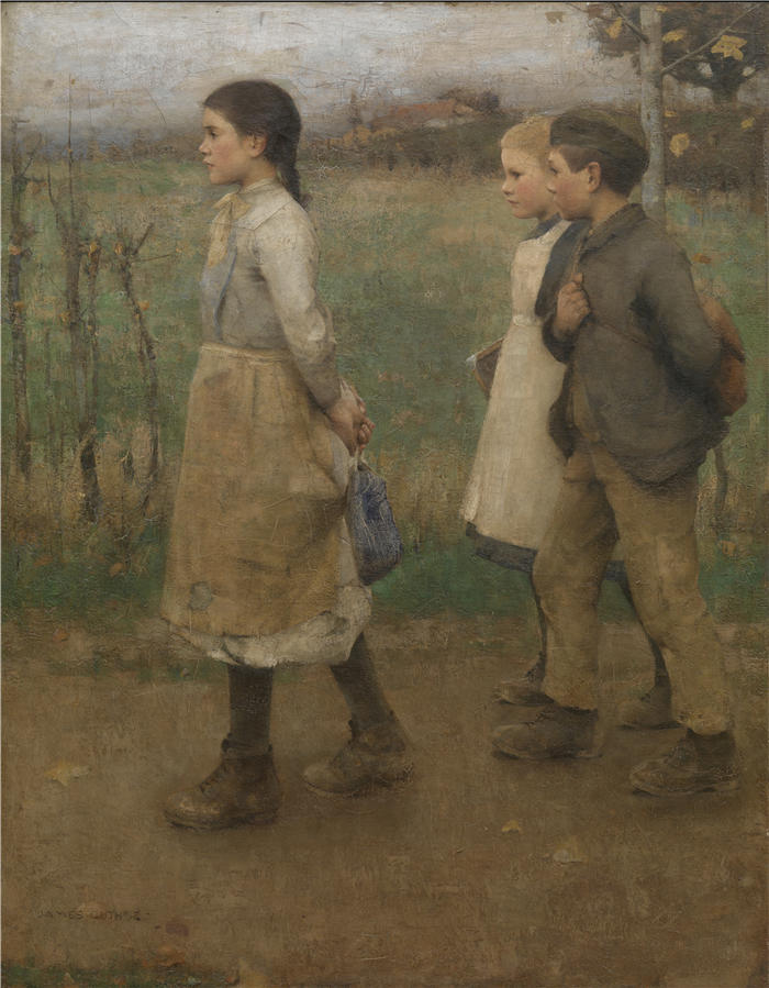 詹姆斯·格思里（James Guthrie，苏格兰，1859–1930）作品-同学 (1884)