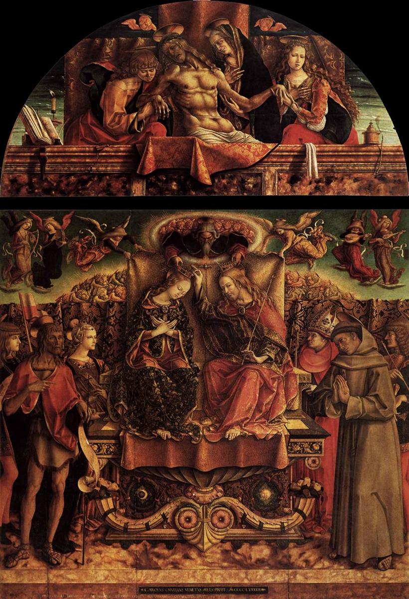 卡洛·克里维利(Carlo Crivelli,意大利画家,1435-1495)作品--圣母加冕礼