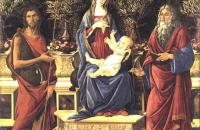 桑德罗·波提切利（Sandro Botticelli，意大利画家，1445-1510）作品-–圣母子登基
