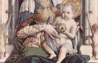 卡洛·克里维利（Carlo Crivelli，意大利画家，1435-1495）作品--登基的麦当娜