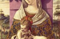 卡洛·克里维利（Carlo Crivelli，意大利画家，1435-1495）作品--玛丽带着孩子