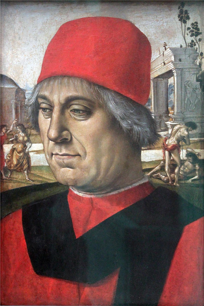 卢卡·西诺雷利（Luca Signorelli，意大利，1445-1523）作品-一个老人的肖像