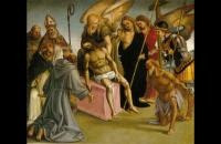 卢卡·西诺雷利（Luca Signorelli，意大利，1445-1523）作品-与天使和圣徒一起哀悼死去的基督