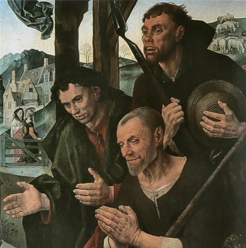 雨果范德格斯（Hugo van der Goes，佛兰芒，1440-1482）作品-Portinari 三联画（细节）1