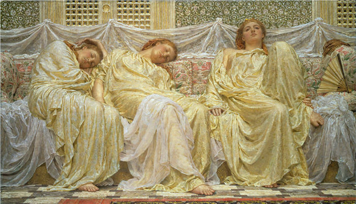 阿尔伯特·约瑟夫·摩尔（Albert Joseph Moore，英国，1841-1893）作品-梦想家 (1882)