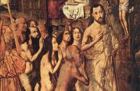 巴托洛梅·贝尔梅霍（Bartolomé Bermejo，西班牙，1440-1501）作品-基督带领族长到乐园