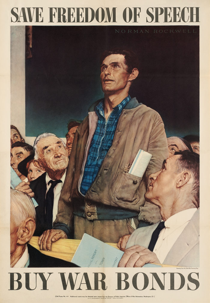 诺曼·洛克威尔（Norman Rockwell）-《言论自由》油画