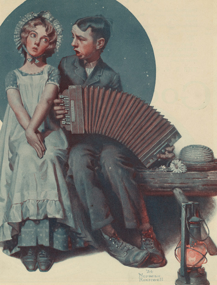诺曼·洛克威尔（Norman Rockwell）-手风琴小夜曲 (1924)