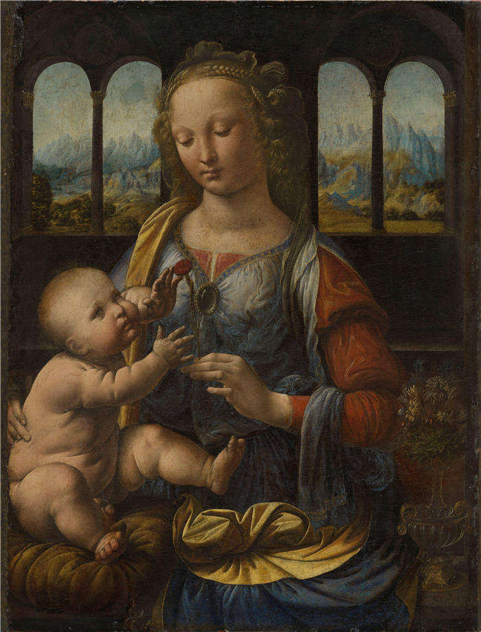 达·芬奇（Leonardo da Vinci，意大利）作品-康乃馨圣母（约 1475 年）