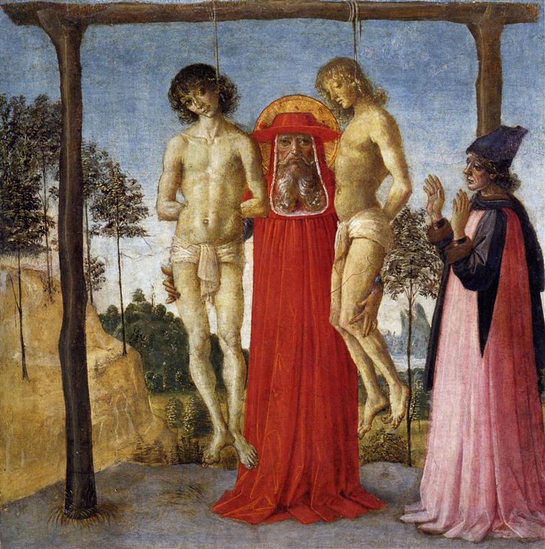 彼得罗·佩鲁吉诺(Pietro Perugino,意大利)-参加两个不公平绞刑的圣杰罗姆