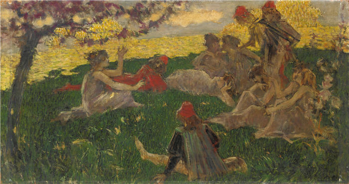 路易吉·康科尼(Luigi Conconi,意大利,1852–1917 年)作品-中世纪主题(I Novellieri)