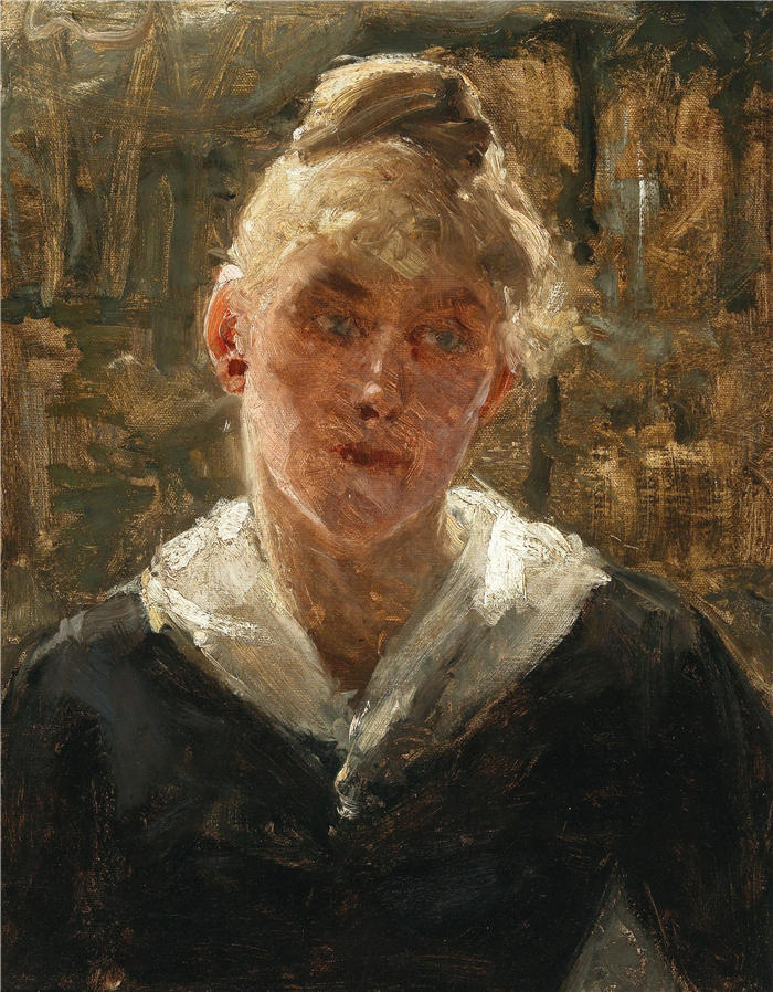 布朗西亚·科勒-皮内尔（Broncia Koller-Pinell，奥地利，1863-1934 年）作品-女人的肖像（约 1905 年）