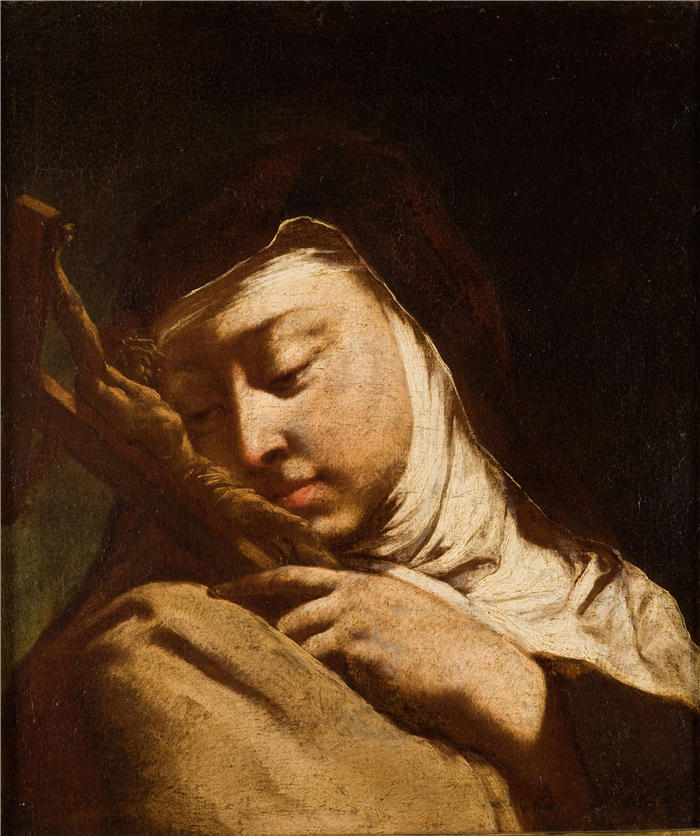 多梅尼科·马乔托（Domenico Maggiotto，意大利，1713–1794）作品-阿维拉的圣特蕾莎冥想十字架（1740-1750）