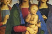 彼得罗·佩鲁吉诺（Pietro Perugino，意大利）-麦当娜和孩子与圣凯瑟琳和圣罗莎