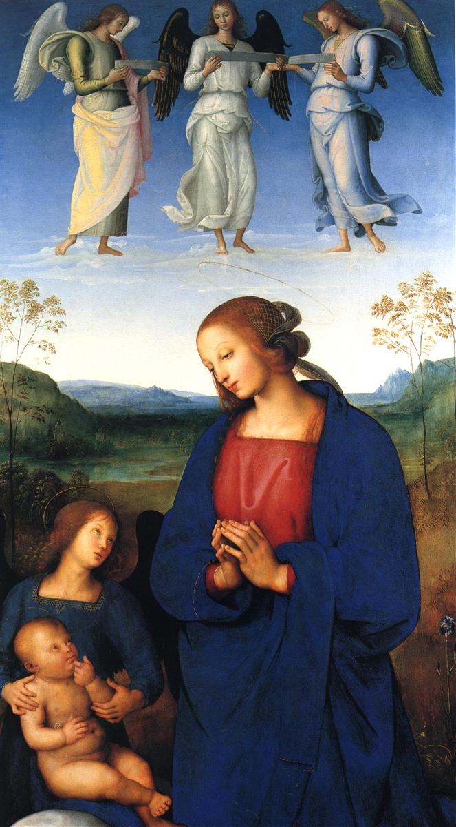 彼得罗·佩鲁吉诺(Pietro Perugino,意大利)-圣母子与天使