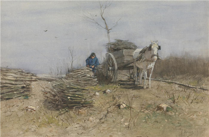 安东·莫夫（Anton Mauve，荷兰）作品-采木者