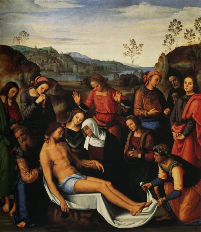 彼得罗·佩鲁吉诺(Pietro Perugino,意大利)-死去的基督的哀悼(沉积)