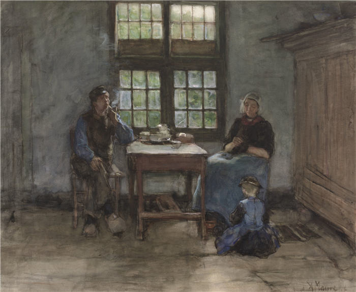安东·莫夫（Anton Mauve，荷兰）作品-拉伦内部 (1848 - 1888)