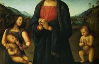 彼得罗·佩鲁吉诺（Pietro Perugino，意大利）-圣母与孩子、圣约翰和天使（麦当娜·德尔·萨科）