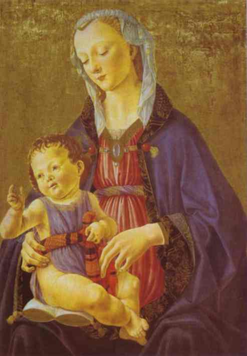 多梅尼哥·基尔兰达约（Domenico Ghirlandaio，1448-1494，意大利）作品-麦当娜和孩子