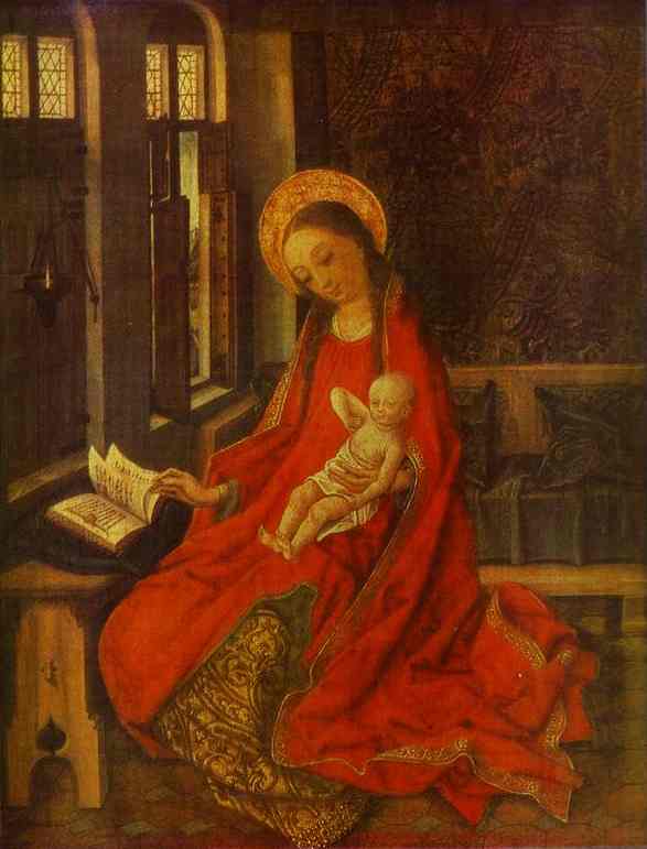 马丁·施恩告尔（Martin Schongauer，1445-1491，德国）作品-处女与婴儿