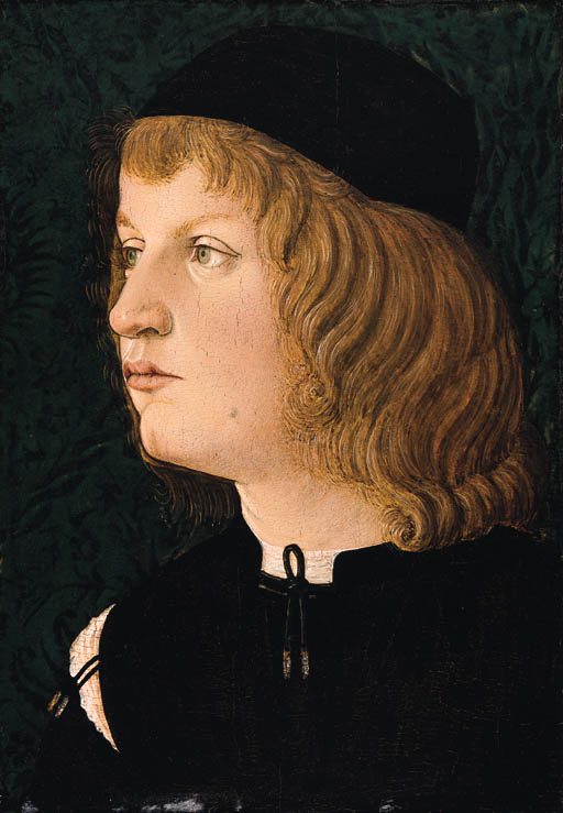 弗朗切斯科·博蒂奇尼（Francesco Botticini，1448-1498，意大利）作品-一个年轻人的肖像