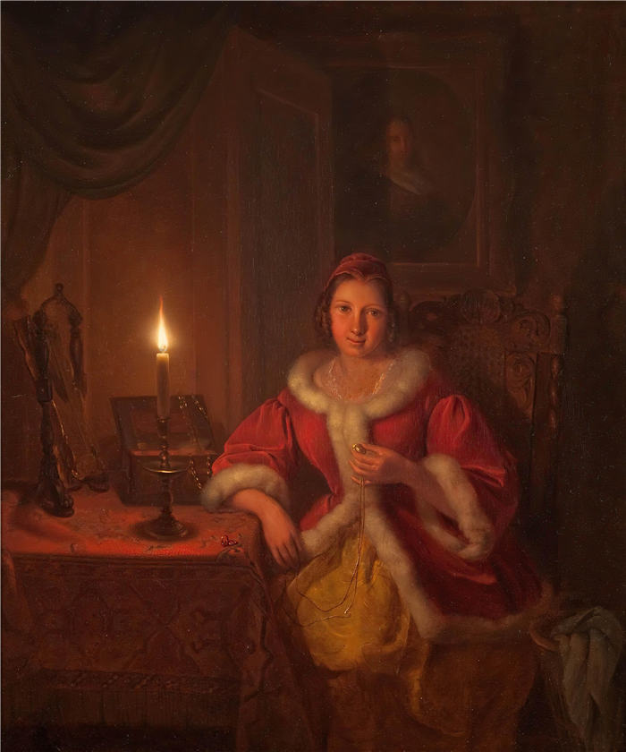 彼得·基尔斯(Petrus Kiers ，荷兰人, 1807 – 1875)作品-在闺房 (1841)