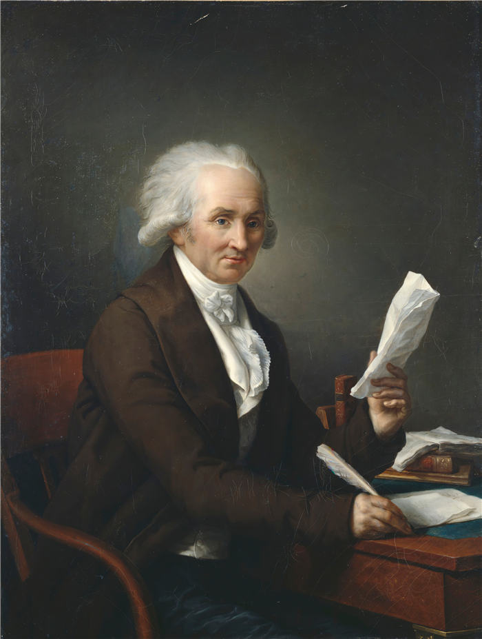 弗朗索瓦-安德烈·文森特（François-André Vincent，法国，1746-1816 年）作品-书房中的绅士（18世纪末或19世纪初）
