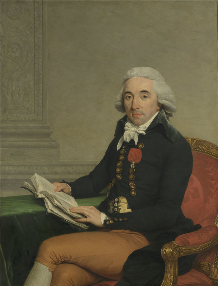 弗朗索瓦-安德烈·文森特（François-André Vincent，法国，1746-1816 年）作品-男人的肖像（约 1795 年）