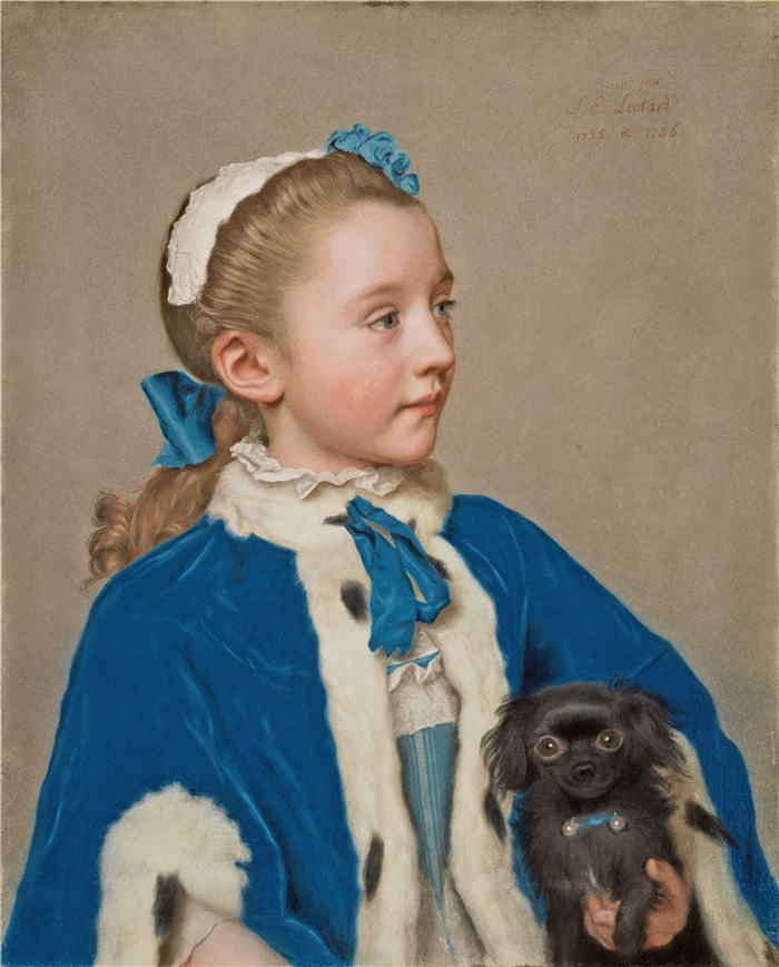 让-艾蒂安·利奥塔尔（Jean-Etienne Liotard ，瑞士，1702-1789 年）作品-Maria Frederike van Reede-Athlone 七岁时的肖像（1755–175