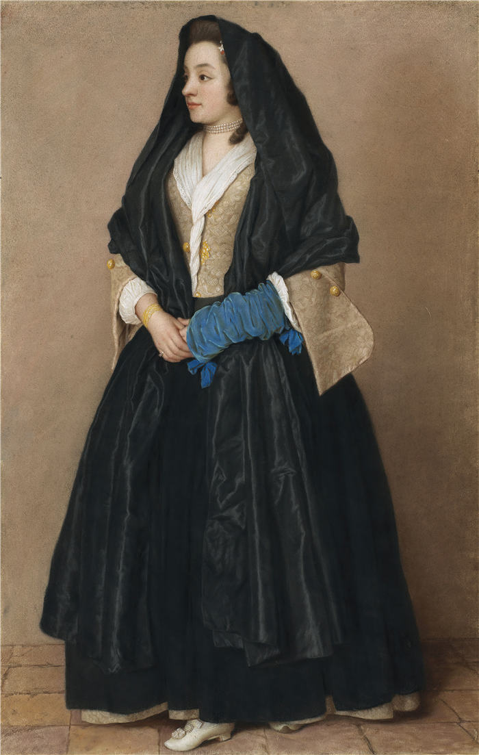 让-艾蒂安·利奥塔尔（Jean-Etienne Liotard ，瑞士，1702-1789 年）作品-一位身着马耳他服装的优雅年轻女子（约 1744 年）