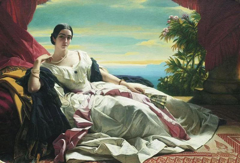 前1000幅世界名画-《列昂妮拉公主的肖像》温特哈尔特 德国 