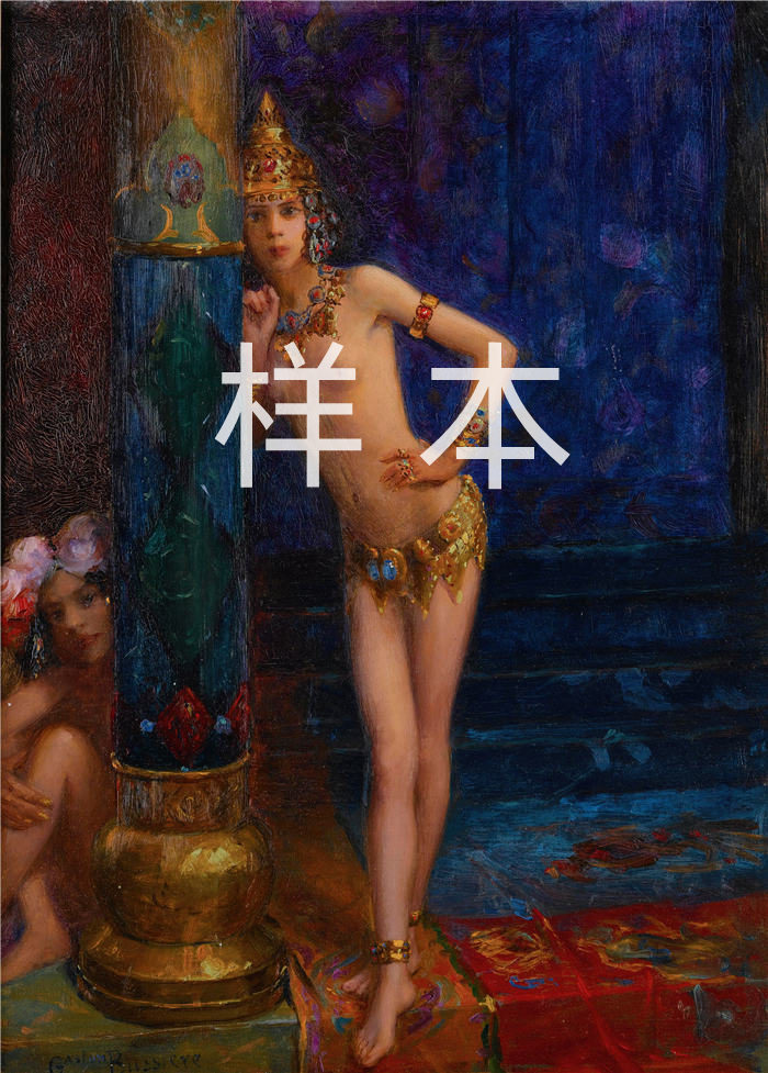 加斯顿·布西埃（Gaston Bussière ，法国，1862-1929 年）作品-两个舞者 (1912)