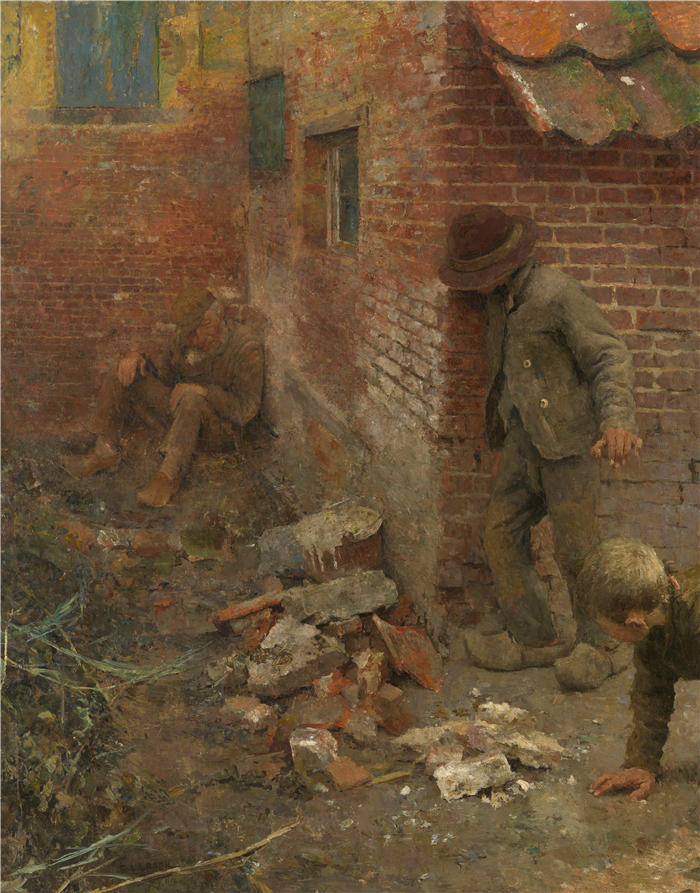 埃弗拉德·拉洛克（Everard Larock，比利时）作品-白痴 (1892)