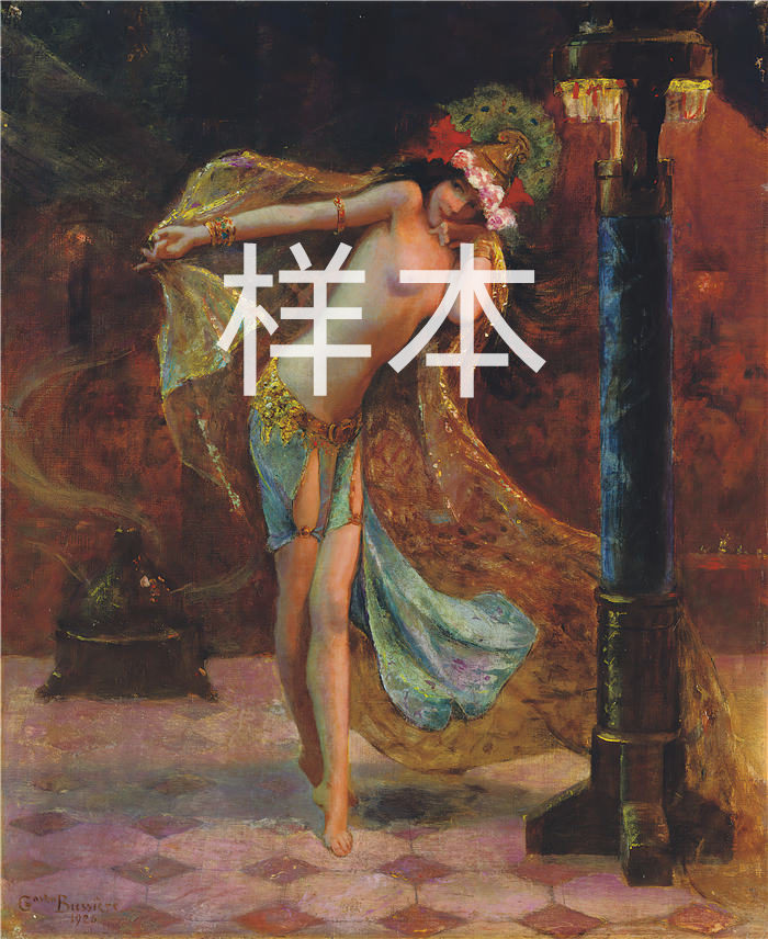 加斯顿·布西埃（Gaston Bussière ，法国，1862-1929 年）作品-七面纱之舞 (1926)