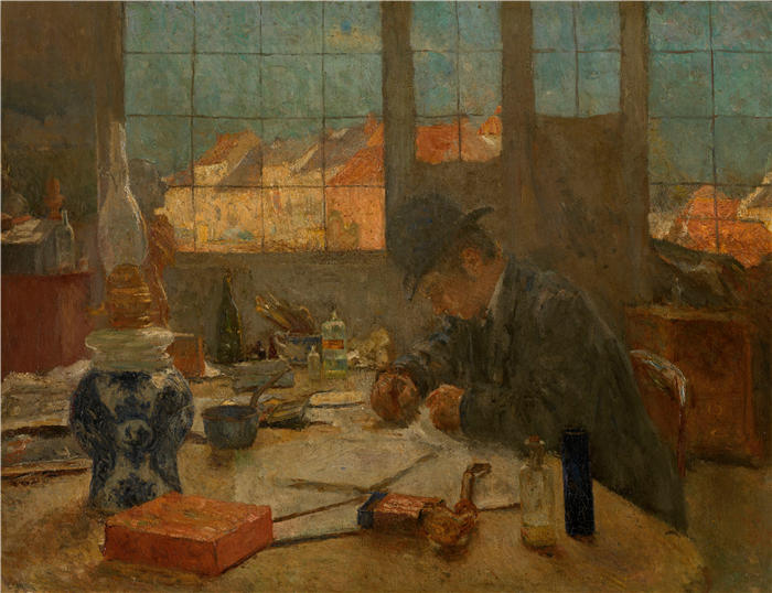 埃弗拉德·拉洛克（Everard Larock，比利时）作品-工作室 (1892)