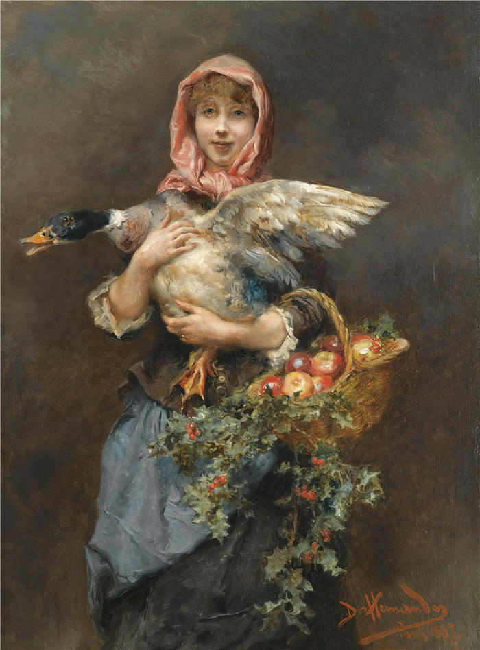丹尼尔·埃尔南德斯·莫里洛（Daniel Hernandez Morillo，秘鲁）作品-鸭女 (1887)