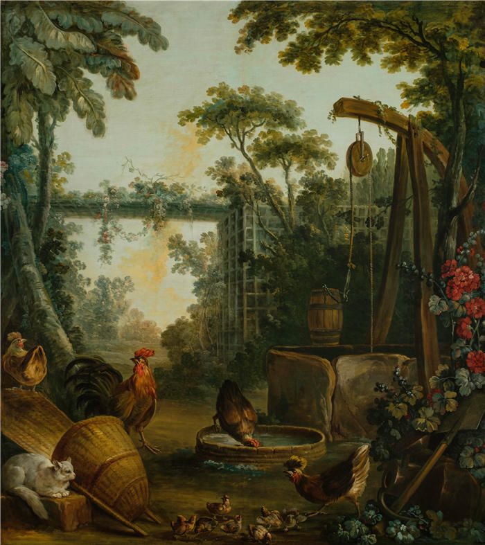让-巴蒂斯特·休（Jean-Baptiste Huet，法国）作品-乡村景观 (1765 - 1770)