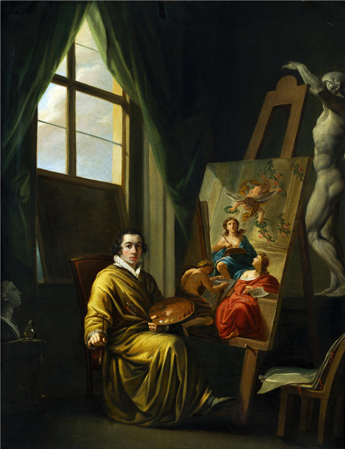 约瑟夫·亚伯（Josef Abel ，奥地利，1764-1818 年）作品-自画像 (1808 - 1810)