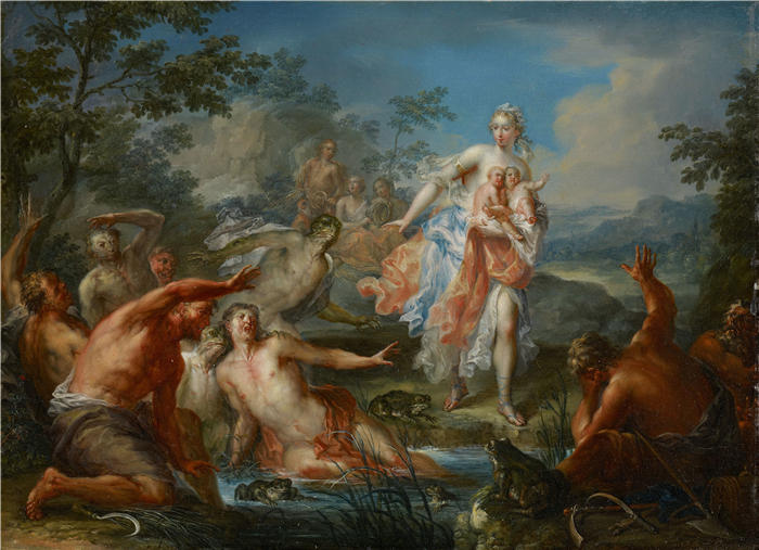 约翰·格奥尔格·普拉策(Johann Georg Platzer,奥地利)作品-拉托纳将利西亚农民变成青蛙(约 1730 年)