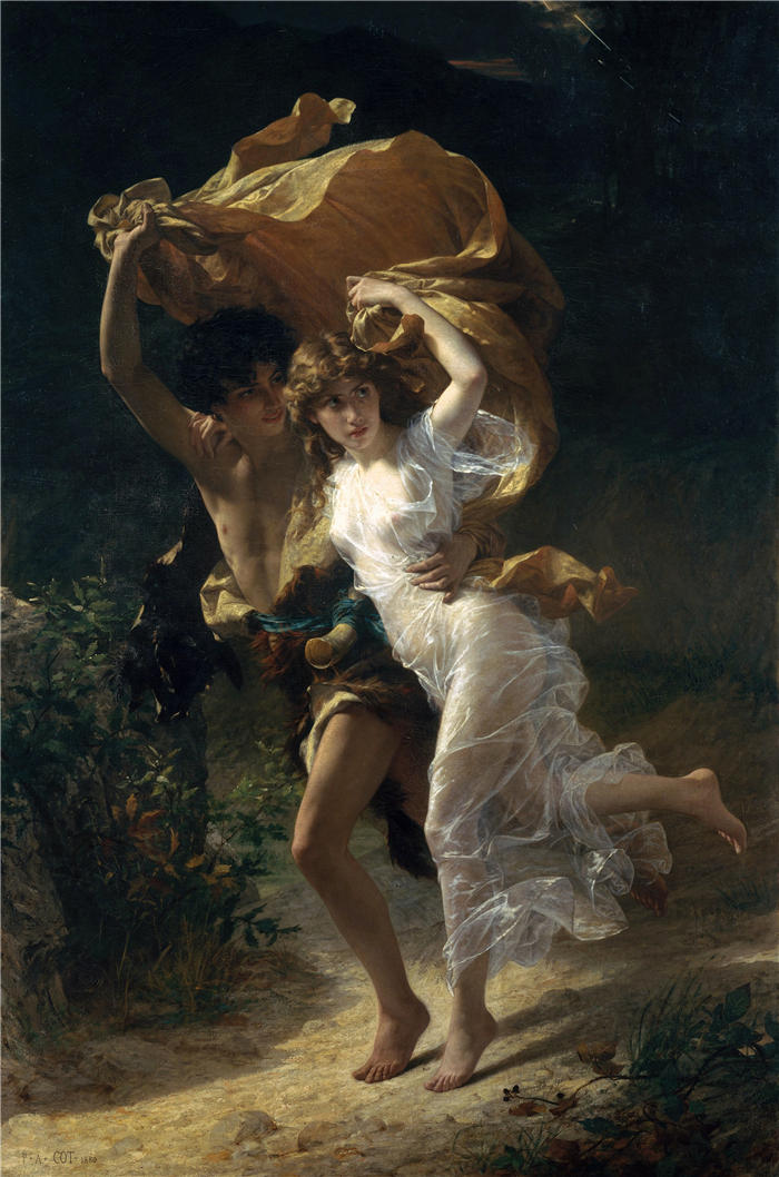 皮埃尔-奥古斯特·科特（Pierre-Auguste Cot ，法国，1837-1883 年）作品-风暴 (1880)