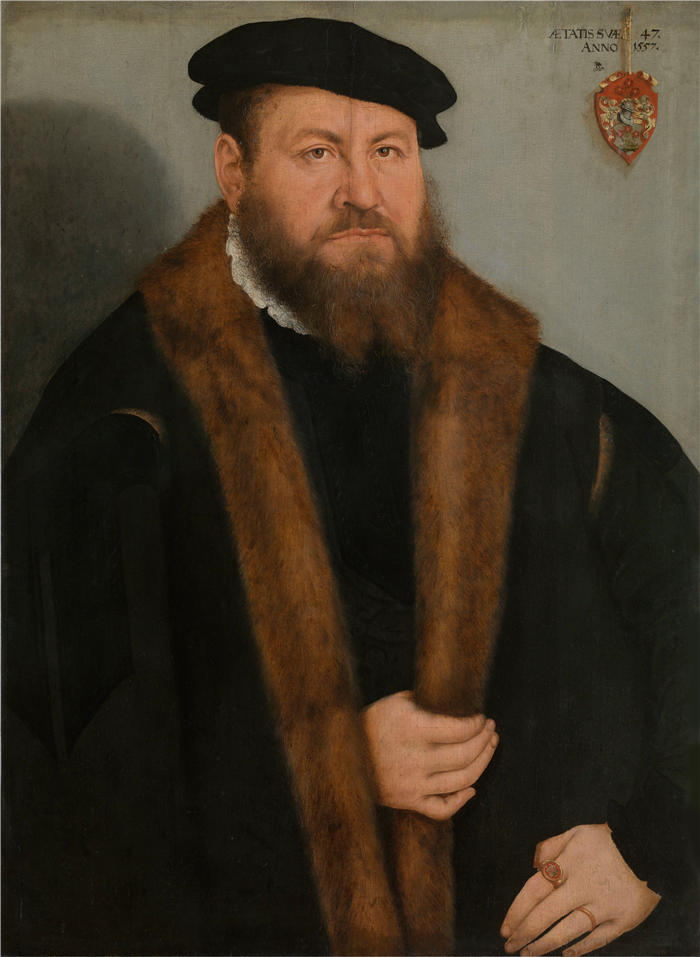 小卢卡斯·克拉纳赫（Lucas Cranach the Younger ，德国）作品-一个男人的肖像（1557）