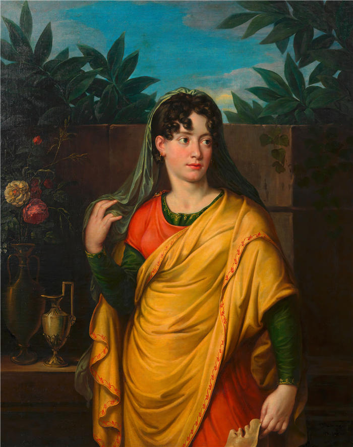 约瑟夫·亚伯（Josef Abel ，奥地利，1764-1818 年）作品-女演员 Therese von Hudelist（生于 Gypsy v. Blumendorf）（1811 年）