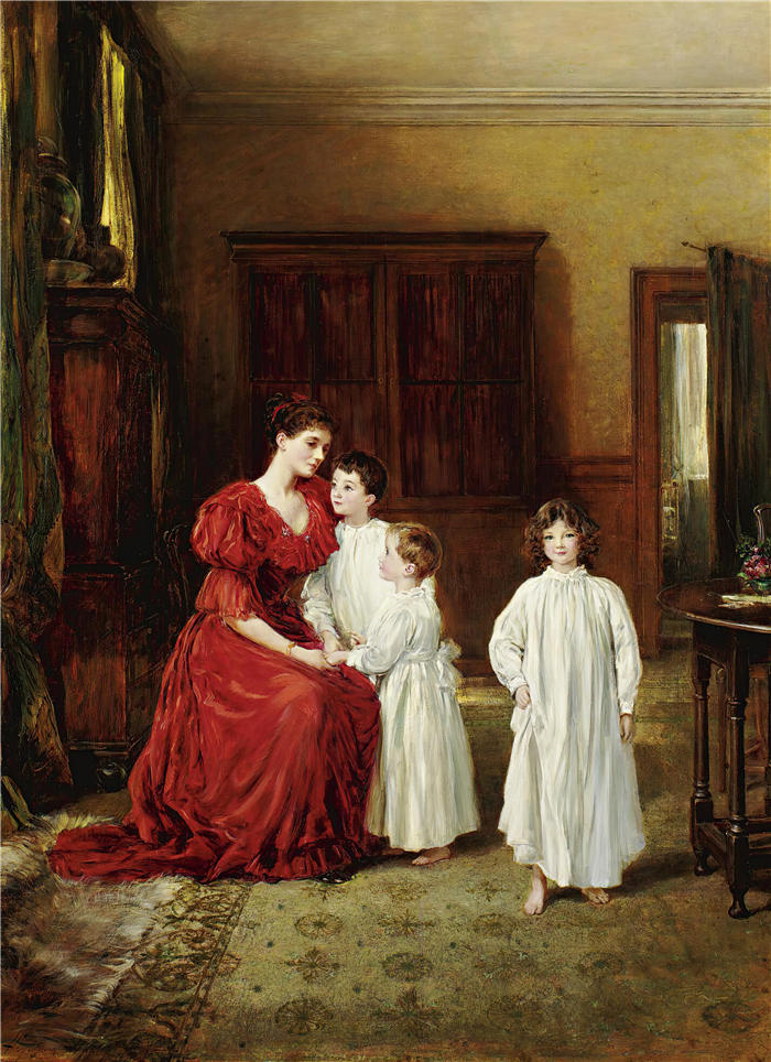 海伍德·哈代（Heywood Hardy，英国）作品-莱瑟布里奇家族 (1891)