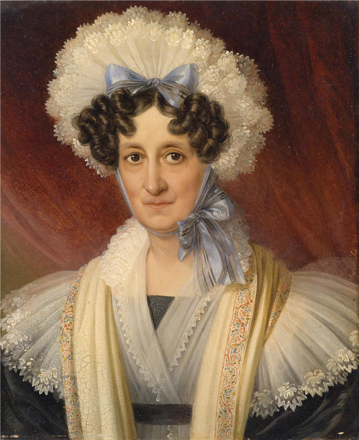 约翰·内波穆克·安德（Johann Nepomuk Ender ，奥地利）作品-戴蕾丝帽的女士（1833 年）